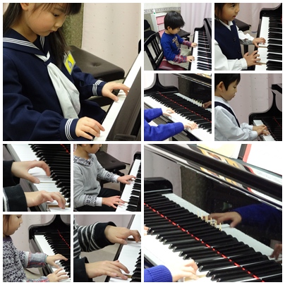 小学生のピアノレッスン写真